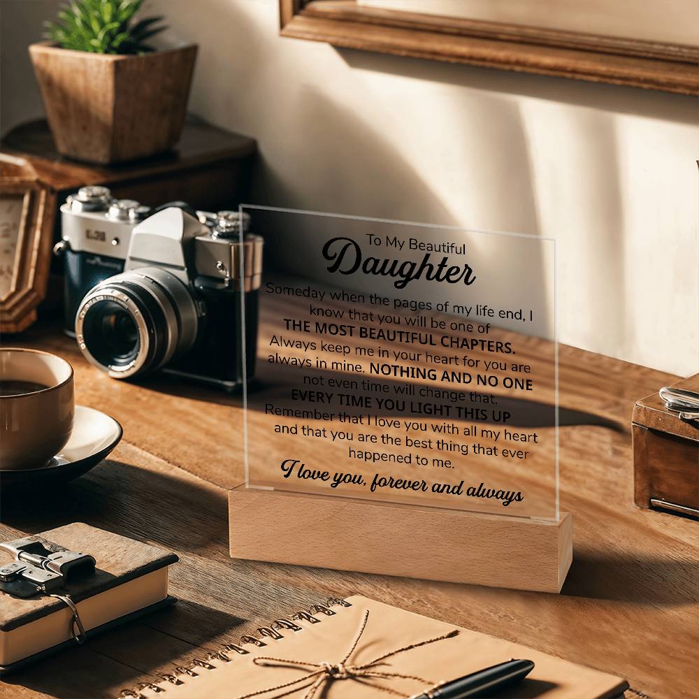 TO MY DAUGHTER CHAPTERS SQUARE PLAQUE